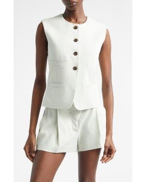 A.L.C. Georgie Linen Blend Vest - White