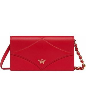 MCM Diamond Chain Wallet - Red