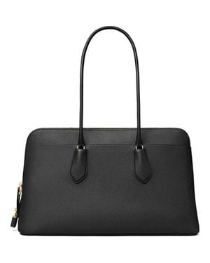 Tory Burch Lock Leather Satchel - Black