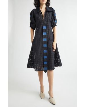 KÚR Patch Panel Midi Dress - Blue