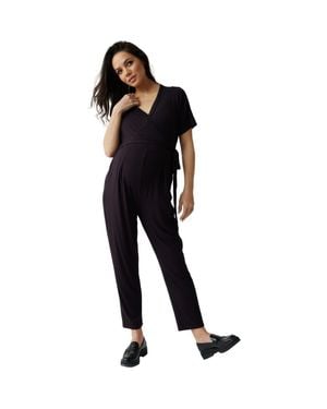 Ingrid & Isabel Maternity Everywear Short Sleeve Jumpsuit - Black