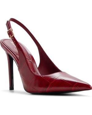 ALDO Stessysling 2.0 Croc Embossed Slingback Pump - Red