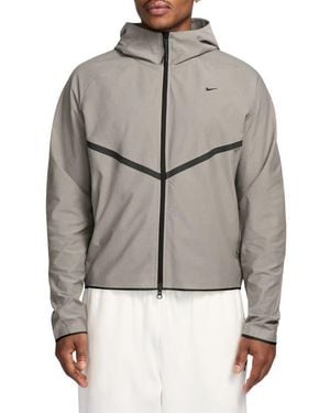 Nike Sportswear Tech Full-Zip Hooded Knit Windrunner Jacket - Gray