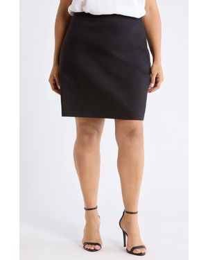 Halogen® A-Line Cotton Blend Skirt - Black