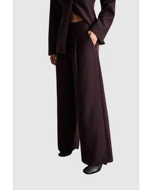 Warehouse Premium Wide Leg Tailored Pants - Black