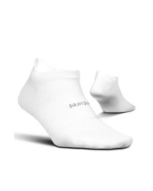 Feetures High Performance Ultra Light Ankle Sock No Show Socks With Heel Tab - White