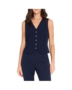 Tahari Crepe Vest - Blue