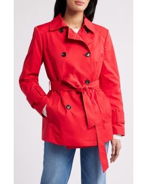 Sam Edelman Belted Trench Coat - Red