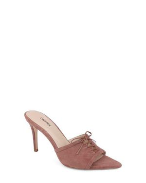 L'Agence Thames Ii Lace Up Pointed Toe Leather Mule - Pink