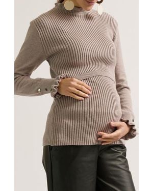 Cache Coeur Dorothée Maternity & Nursing Sweater - Natural