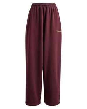 iets frans... Harri Cotton Fleece Wide Leg Sweatpants - Purple