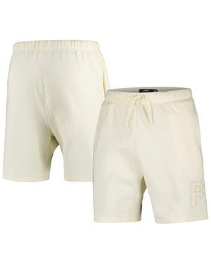 Pro Standard Pittsburgh Pirates Neutral Fleece Shorts - White