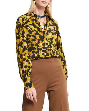 Ottod'Ame Satin Shirt With Abstract Pattern - Yellow