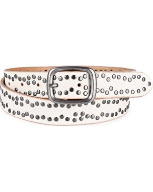 Old Trend Westland Genuine Leather Desert Inspired Studded Belt - White