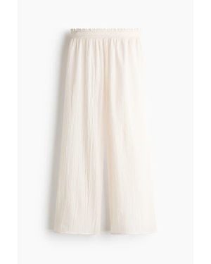 H&M Crinkled Beach Pants - White