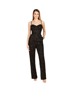 LARA New York Beaded Spaghetti Strap Jumpsuit - Black