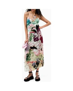 Desigual Patchwork Print Slipdress - Green