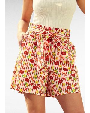 ModCloth Tie The Knot Paperbag Waist Shorts - Red