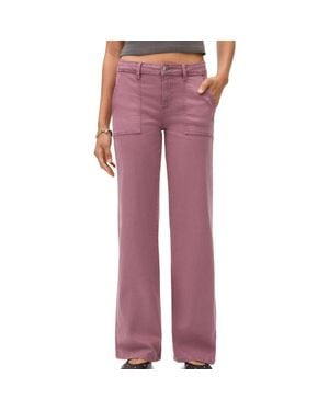 MANGO TEEN Star Embroidered Straight Leg Jeans - Purple