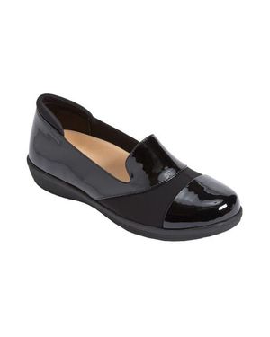 Comfortview The Annete Bunion Friendly Slip On Orthotic Flat - Black