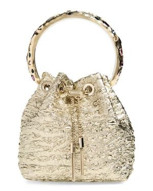 Jimmy Choo Bon Bon Puckered Metallic Jacquard Top Handle Bag - Multicolor