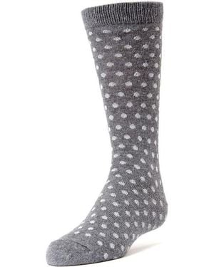 Memoi Polka Dot Dress Socks - Gray