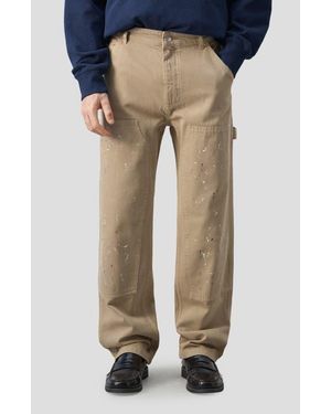 Mango X Fantastic Paint Splatter Relaxed Fit Carpenter Jeans - Blue