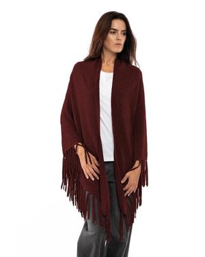 Monticelli Cashmere Pure Cashmere Fringe Wrap - Red