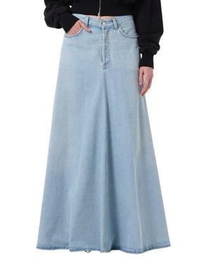 Agolde Odin Denim A-Line Maxi Skirt - Blue