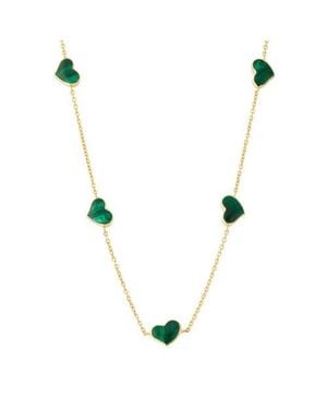 Jan Leslie Five Station Heart 30 Necklace Set - Metallic