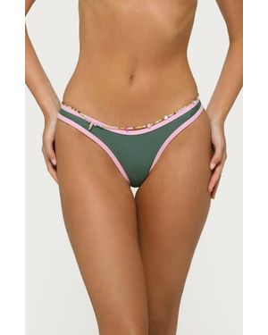 Edikted Dina Contrast Bikini Bottoms - Green