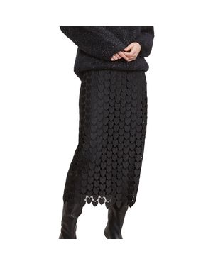 Ottod'Ame Midi Skirt With 3D Effect - Black