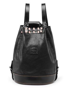 Old Trend Canna Genuine Leather Convertible Bucket Backpack - Black