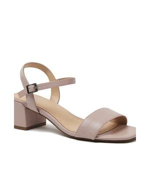 Lands' End Essential Leather Block Heel Sandals - Pink