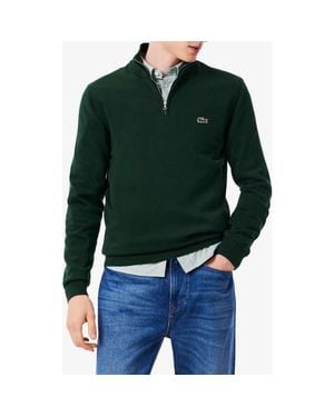 Lacoste Regular Fit Quarter Zip Sweater - Green