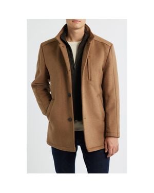 Johnston & Murphy Upton Car Coat With Removable Bib - Brown