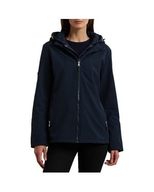 Ralph Lauren Hooded Rain Coat With Interior Quilted Bib - Blue