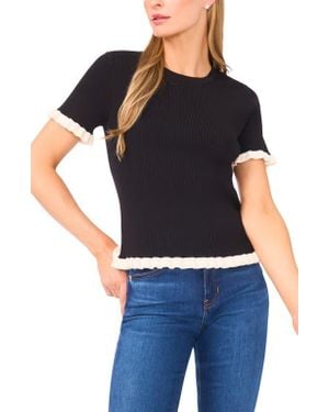 Ted Baker Ruffle Short Sleeve Sweater - Black