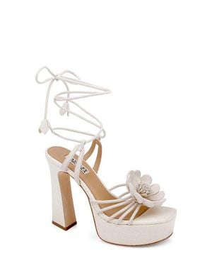 Badgley Mischka Wanette Ankle Wrap Platform Sandal - White