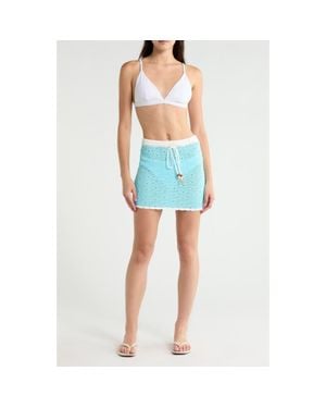 Kulani Kinis Drawstring Knit Miniskirt - Blue