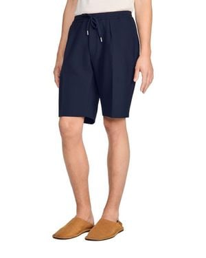 Sandro Jersey Bermuda Shorts - Blue