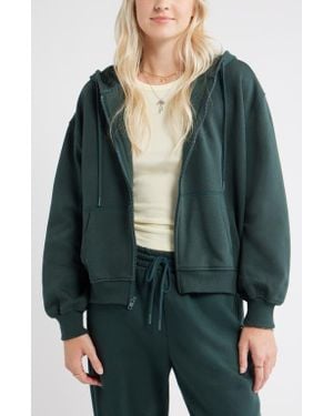 BP. Relaxed Cotton Blend Zip Hoodie - Green