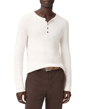 John Varvatos Javis Organic Cotton & Cashmere Rib Henley - Natural