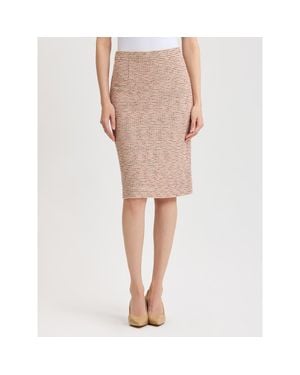 Misook Ribbon Tweed Knit Straight Skirt - Natural