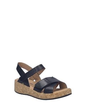 Josef Seibel Evita 03 Slingback Platform Wedge Sandal - Blue