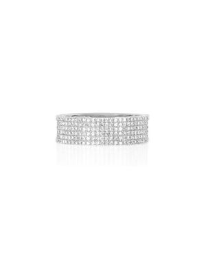 EF Collection Pavé Diamond Cigar Band Ring - White
