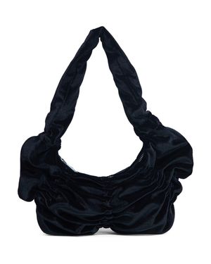 TOPSHOP Ruched Velvet Shoulder Bag - Blue
