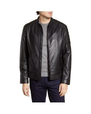 Cole Haan Racer Leather Jacket - Black