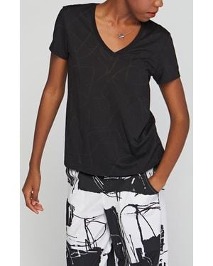 Luukaa Brio Devore Cotton Jersey T-Shirt - Black