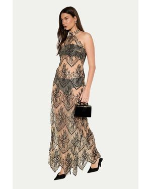 MissPap Premium Sheer Lace Maxi Dress - White
